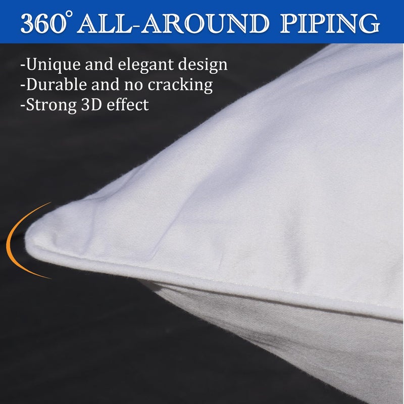 Precoco Body Pillow Cover, Precoco 100% Cotton Body Pillow Pillowcase-Premium White Pillow Case with Double Zipper Fitted, Breathable & Ultra Soft/600 Thread Count Covers for Easy Care, 20x54, 1 Pack - Image 5